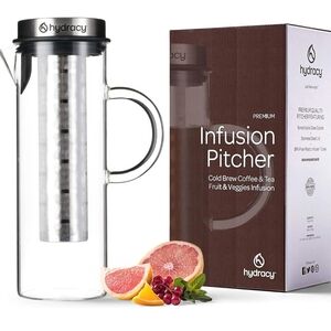 Hydracy Premium Infusion Pitcher- Cold Brew Coffee Tea Fruit Veggie Infusion